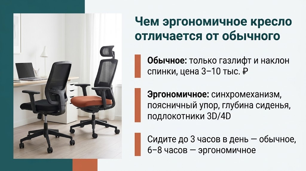 Чем эргономичное кресло отличается от обычного
