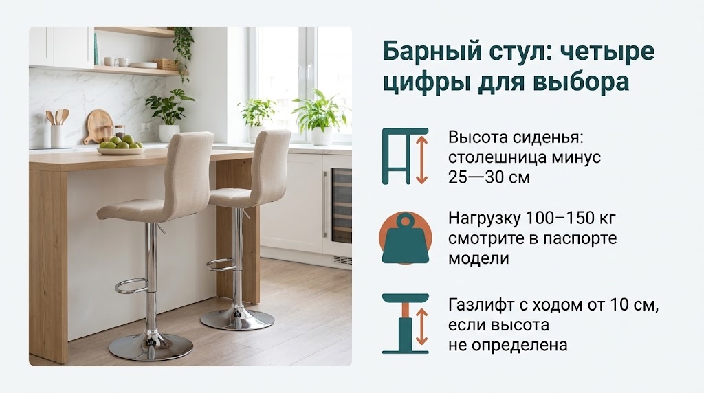 Барный стул: четыре цифры для выбора