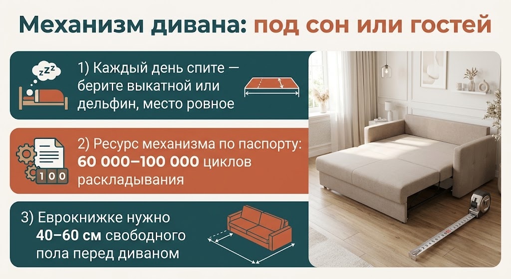 Механизм дивана: под сон или гостей