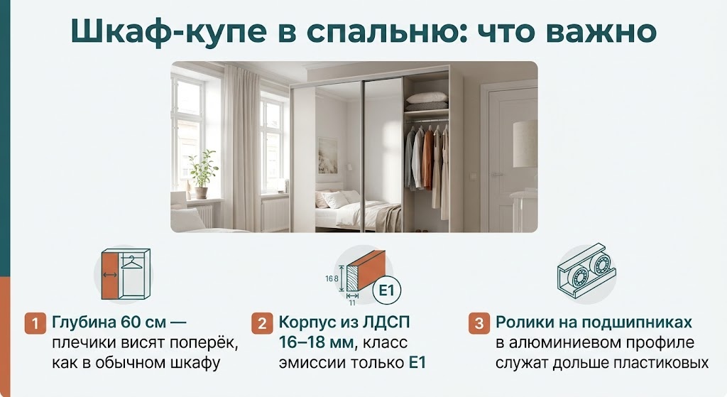 Шкаф-купе в спальню: что важно