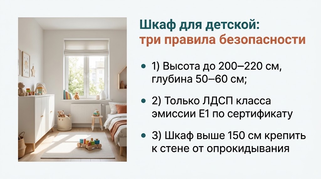 Шкаф для детской: три правила безопасности
