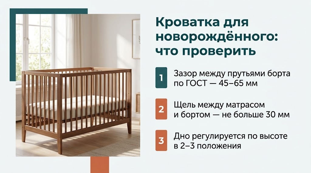 Кроватка для новорождённого: что проверить