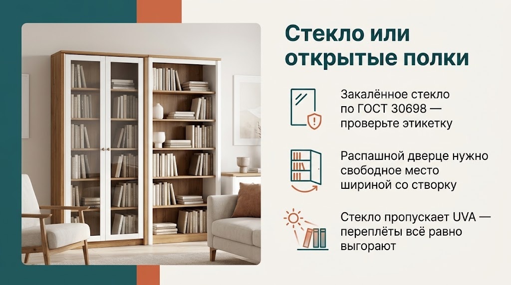 Стекло или открытые полки