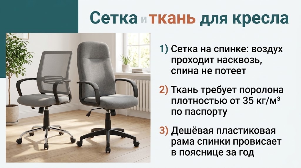 Сетка или ткань для кресла