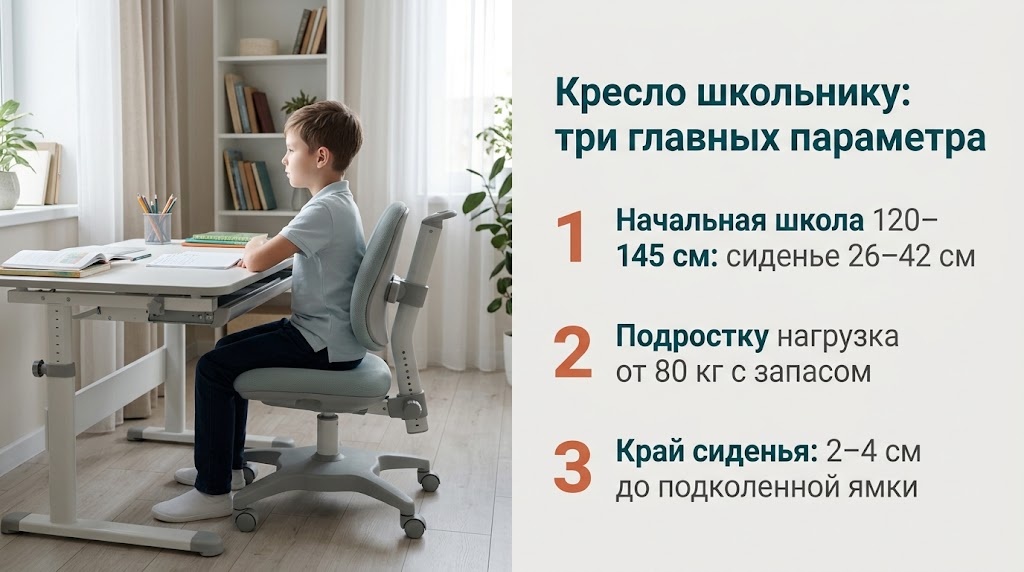 Кресло школьнику: три главных параметра
