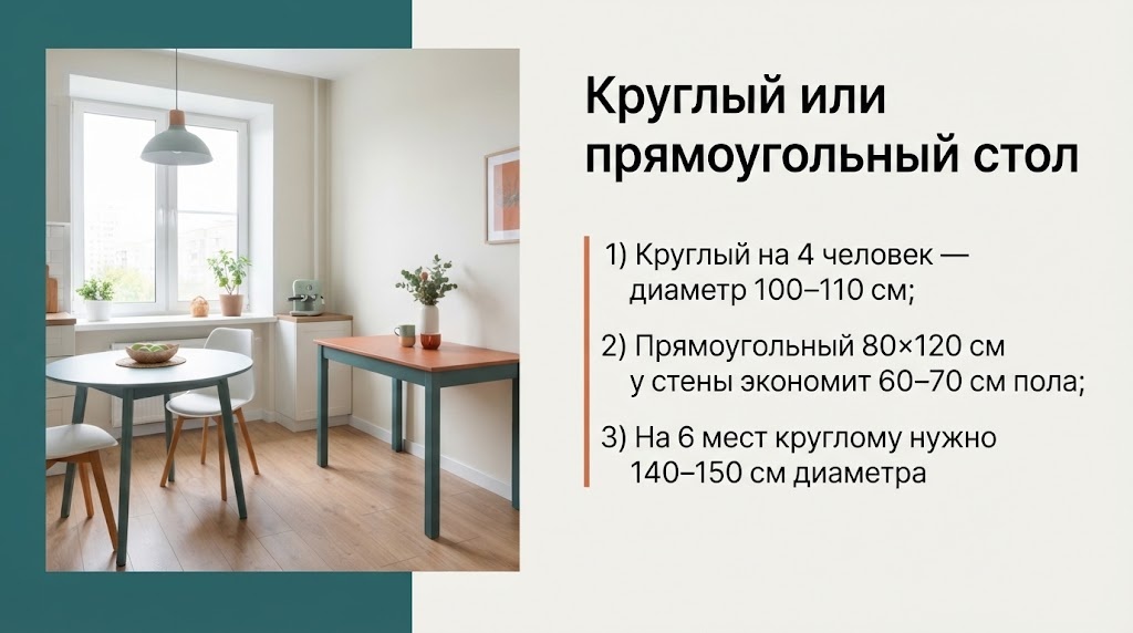 Круглый или прямоугольный стол