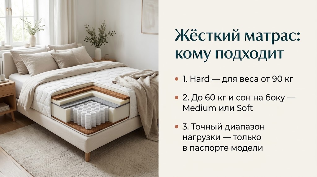 Жёсткий матрас: кому подходит