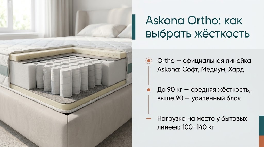 Askona Ortho: как выбрать жёсткость