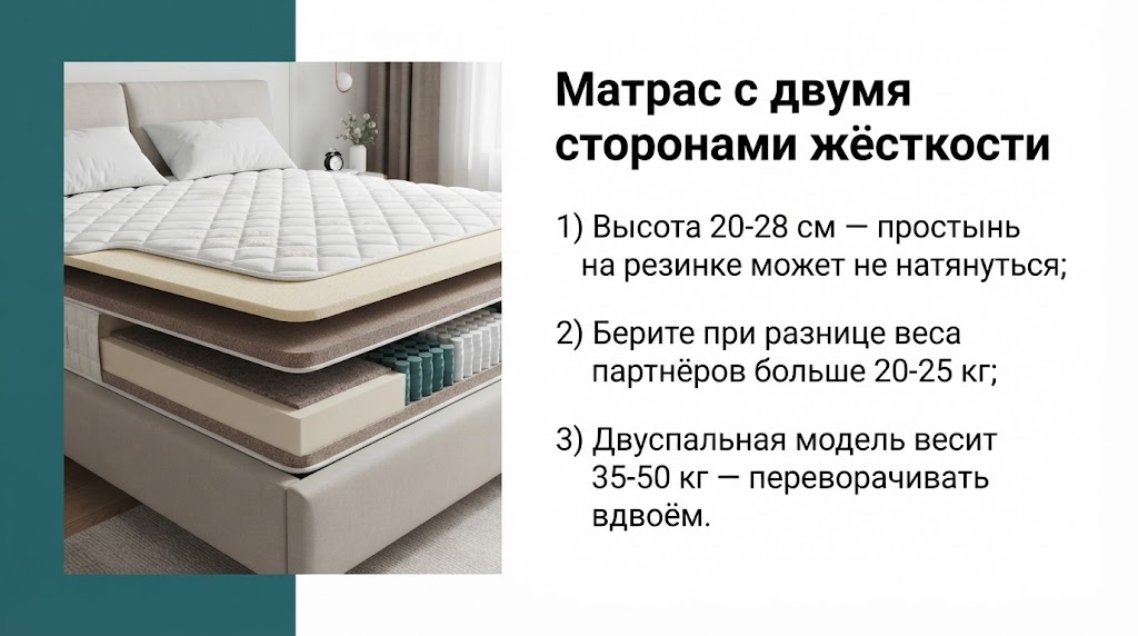Матрас с двумя сторонами жёсткости