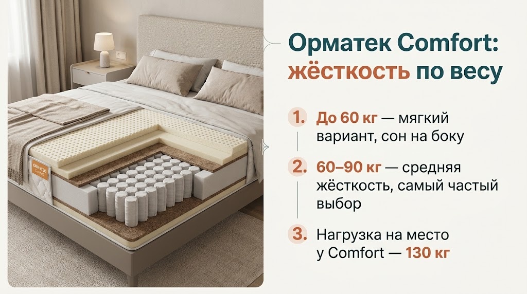 Орматек Comfort: жёсткость по весу